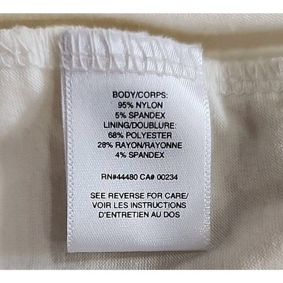 Material Girl Bodycon Dress Size Medium Ivory Lace Lined Sheer Hem & Sleeves0 - Picture 4 of 10